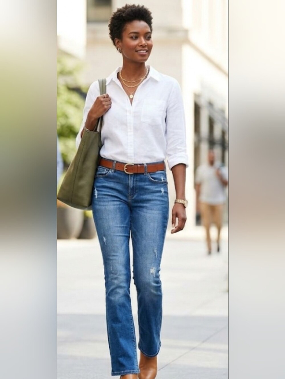 Classic Mid-Rise Straight Leg Jeans in Blue
